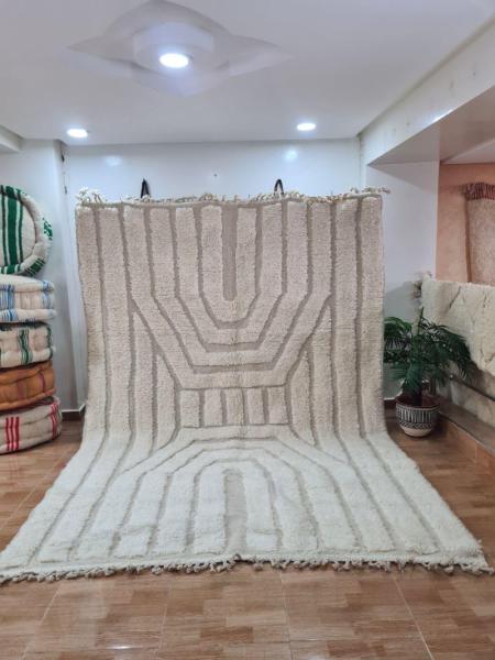 White Safain Marokkaans handgemaakt tapijt